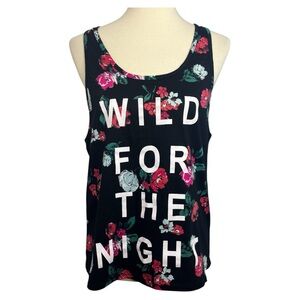 Neff “Wild for the Night” Floral Black Racerback Tank Top Size M